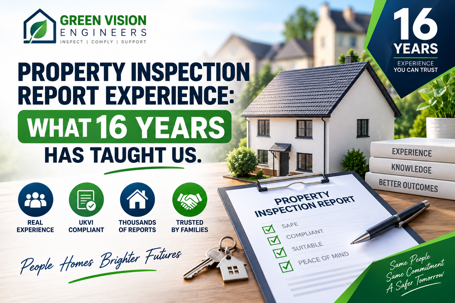 Timeline showing 16 years and over 5,000 property inspection reports completed